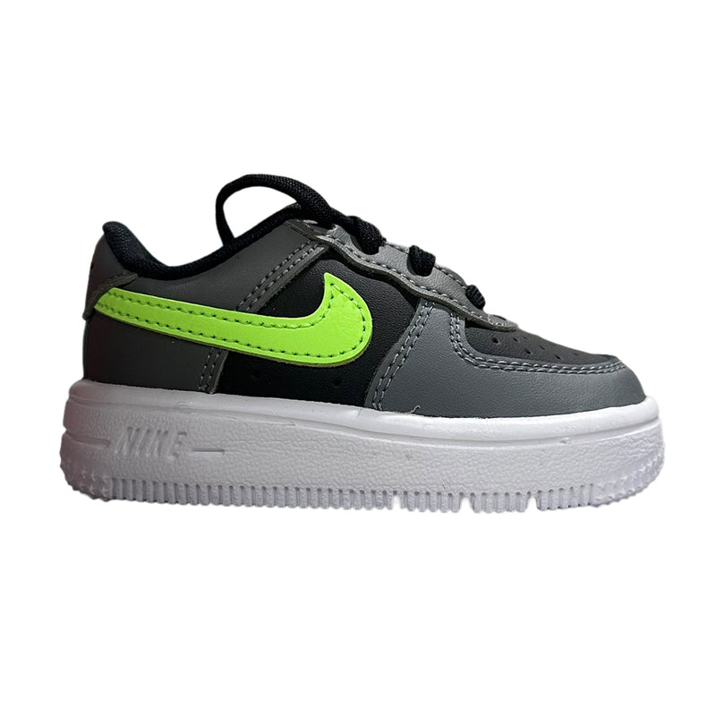 Toddler's Force 1 Low Lace Black/Lime Blast-Smoke Grey (IF1674 003)
