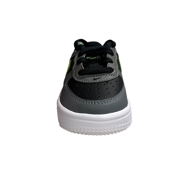 Toddler's Force 1 Low Lace Black/Lime Blast-Smoke Grey (IF1674 003)