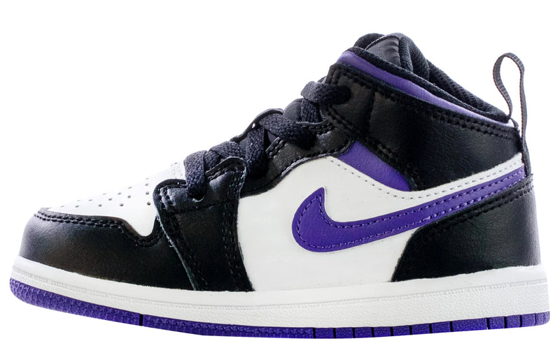 Toddler's Jordan 1 Mid Black/Dark Iris-White (640735 095)