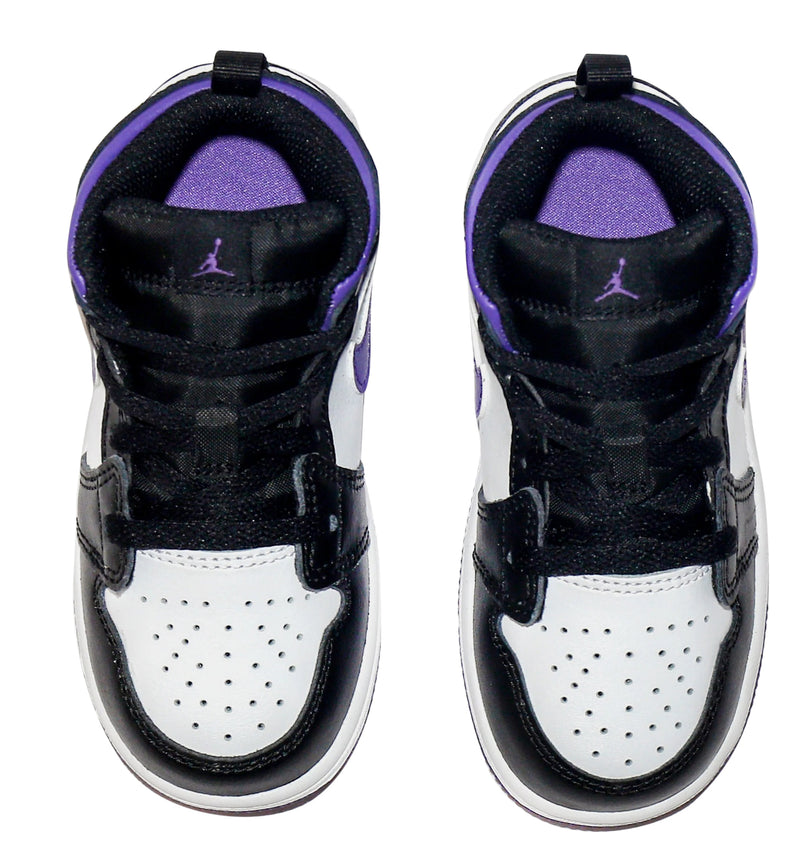 Toddler's Jordan 1 Mid Black/Dark Iris-White (640735 095)