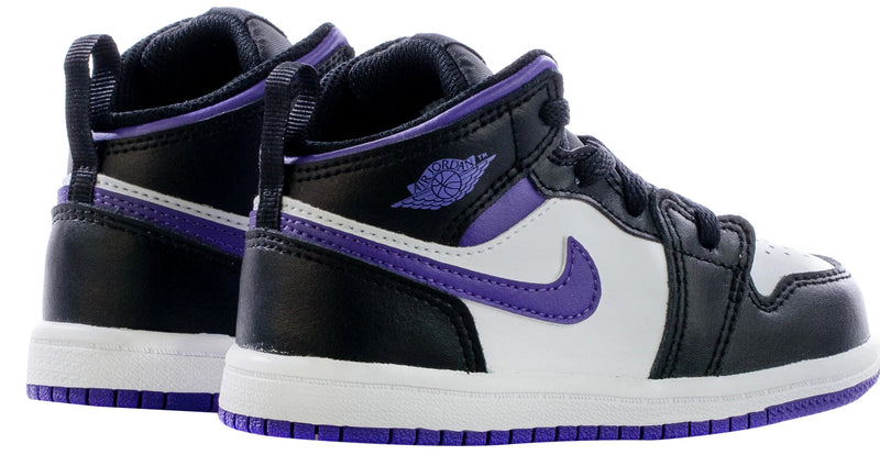 Toddler's Jordan 1 Mid Black/Dark Iris-White (640735 095)