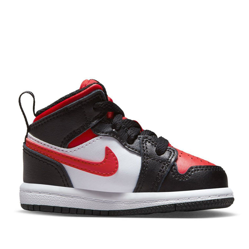 Toddler's Jordan 1 Mid Black/Fire Red-White (640735 079)