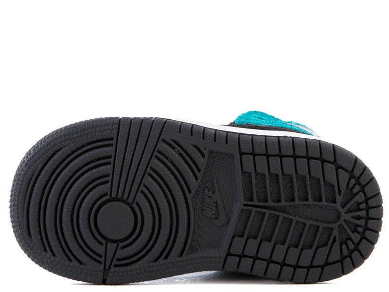 Toddler's Jordan 1 Mid Retro High GT Blk/Met Gold-Rio Teal (705324 001)