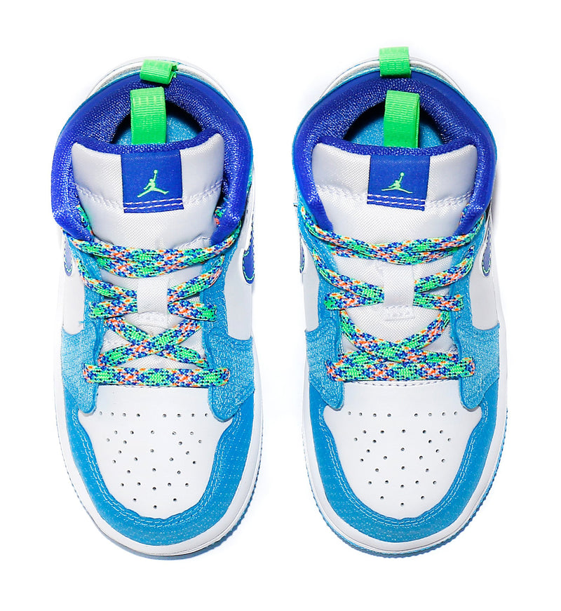 Toddler's Jordan 1 Mid SE Dk Powder Blue/Racer Blue (DA8013 400)