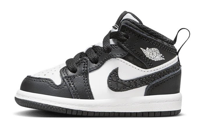 Toddler's Jordan 1 Mid SE "Panda Elephant" Off Noir/Blk-Wht (FB9912 001)