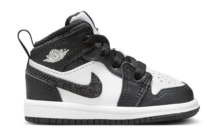Toddler's Jordan 1 Mid SE "Panda Elephant" Off Noir/Blk-Wht (FB9912 001)