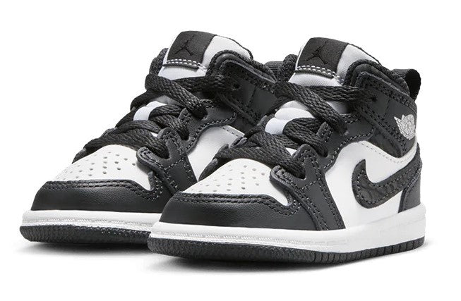 Toddler's Jordan 1 Mid SE "Panda Elephant" Off Noir/Blk-Wht (FB9912 001)