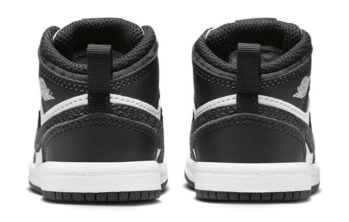 Toddler's Jordan 1 Mid SE "Panda Elephant" Off Noir/Blk-Wht (FB9912 001)