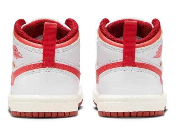 Toddler's Jordan 1 Mid SE White/Lobster-Dune Red-Sail (FJ3466 160)