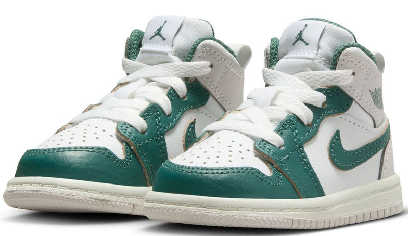 Toddler's Jordan 1 Mid SE White/Oxidized Green-Sail (FQ8086 103)
