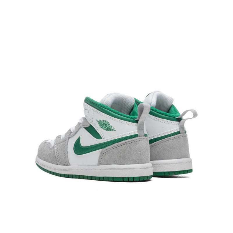 Toddler's Jordan 1 Mid SE White/Pine Green-LT Smoke Grey (DC7250 103)
