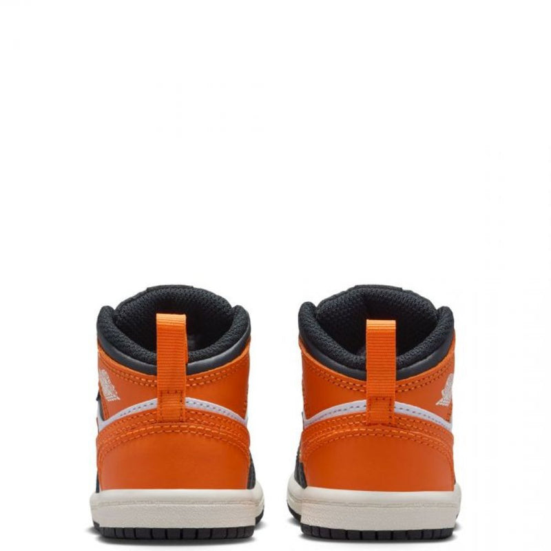 Toddler's Jordan 1 Mid Starfish/Black-White-Sail (DQ8425 801)