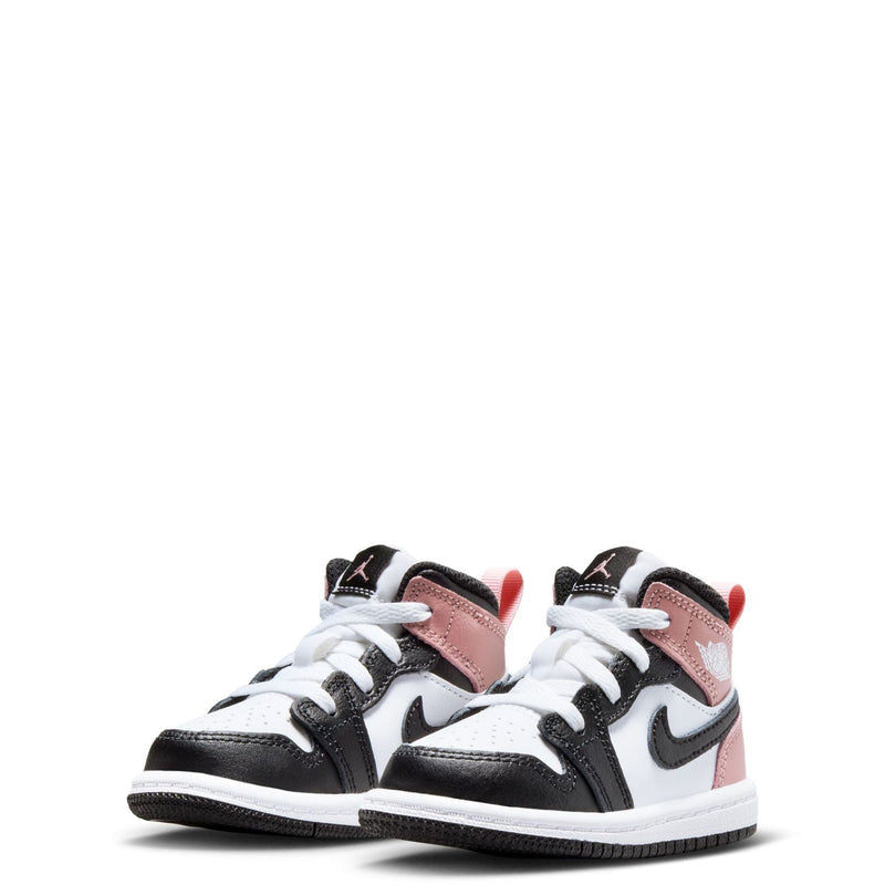 Toddler's Jordan 1 Mid White/Black-Rust Pink (DQ8425 100)