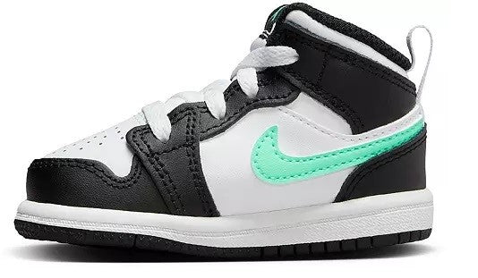 Toddler's Jordan 1 Mid White/Green Glow-Black (DQ8425 103)