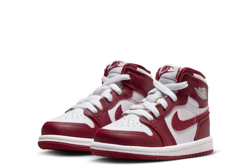 Toddler's Jordan 1 Retro High OG "Artisanal Red" Wt/Team Rd (FD1413 160)