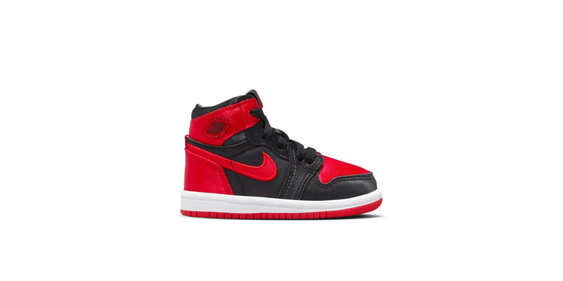 Toddler's Jordan 1 Retro High OG "Satin Bred" Blk/U Red-Wht (FD5305 061)