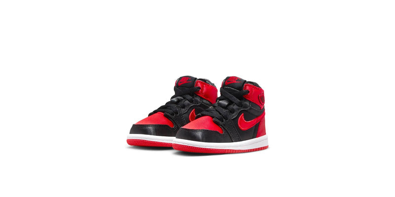 Toddler's Jordan 1 Retro High OG "Satin Bred" Blk/U Red-Wht (FD5305 061)