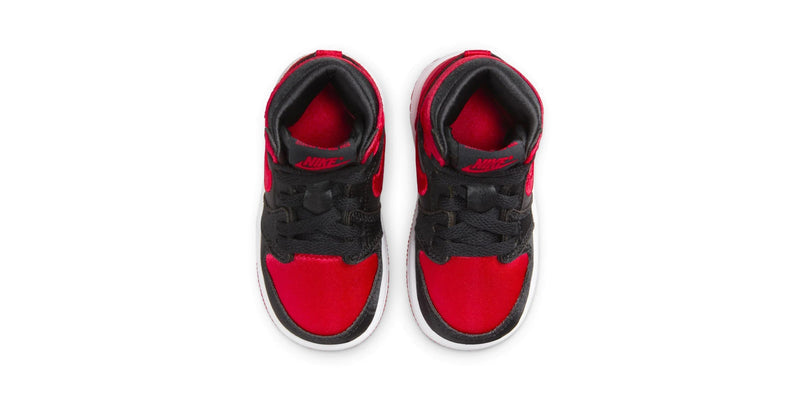 Toddler's Jordan 1 Retro High OG "Satin Bred" Blk/U Red-Wht (FD5305 061)