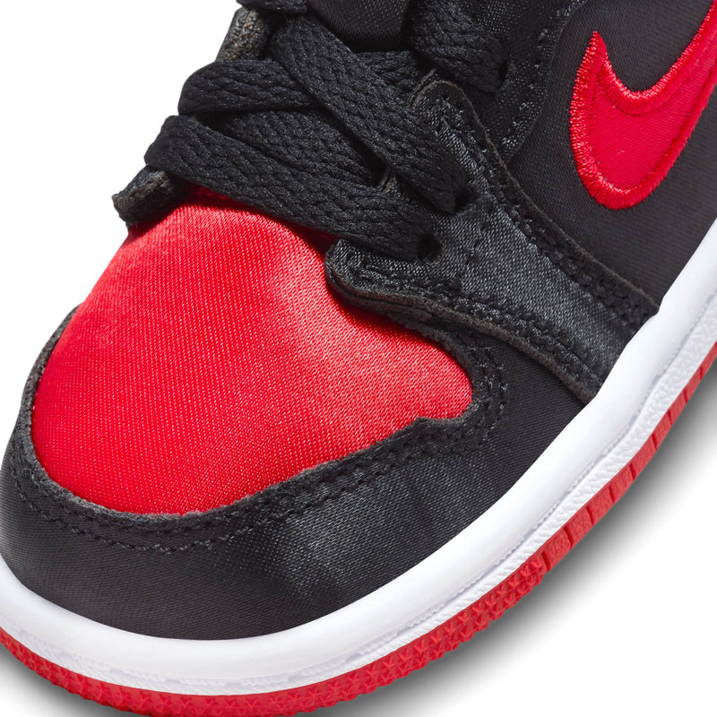 Toddler's Jordan 1 Retro High OG "Satin Bred" Blk/U Red-Wht (FD5305 061)