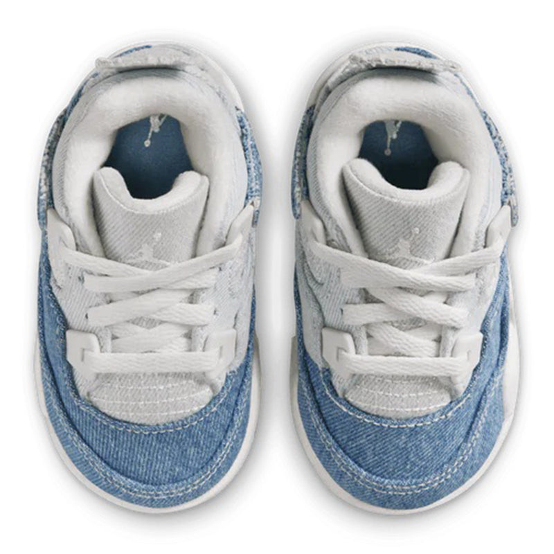 Toddler's Jordan 4 Retro Tex Sail/Worn Blue-Metallic Gold (IB6714 100)
