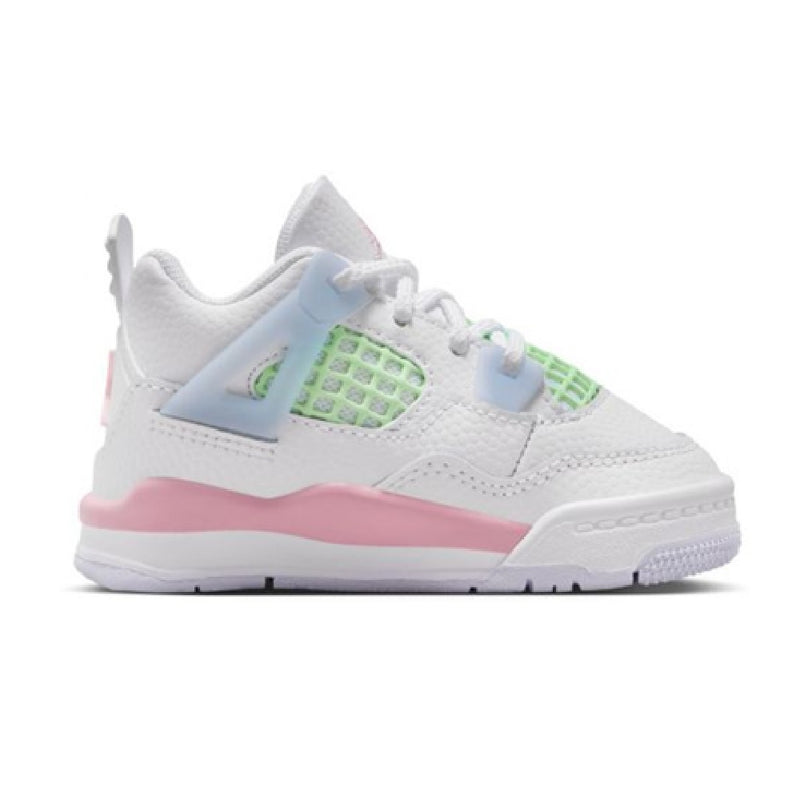 Toddler's Jordan 4 Retro "V-Day" White/Med Soft Pink-Half Blue (IB7070 100)