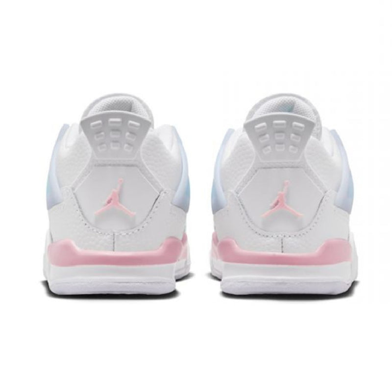 Toddler's Jordan 4 Retro "V-Day" White/Med Soft Pink-Half Blue (IB7070 100)