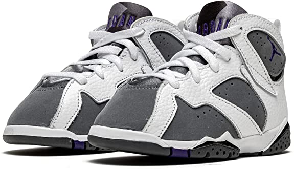 Toddler's Jordan 7 Retro BT "Flint" White/Varsity Purple (DJ2776 100)