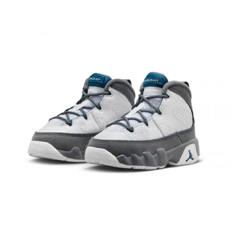Toddler's Jordan 9 Retro White/French Blue-Flint Grey (401812 100)