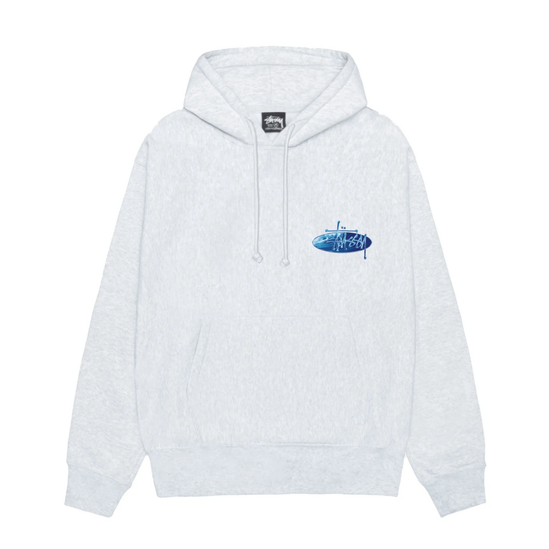 WAVE OVAL HOODIE ASH HEATHER