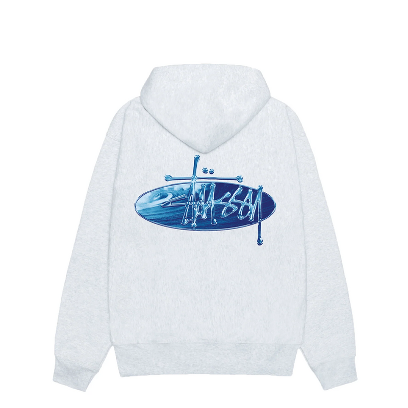 WAVE OVAL HOODIE ASH HEATHER