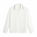 Wax London Corey LS Shirt - Pintuck Border (Ecru) - August Shop