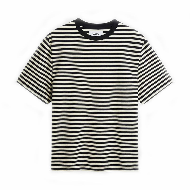Wax London Dean SS Tee - Jolt Stripe (Navy/Ecru) - August Shop