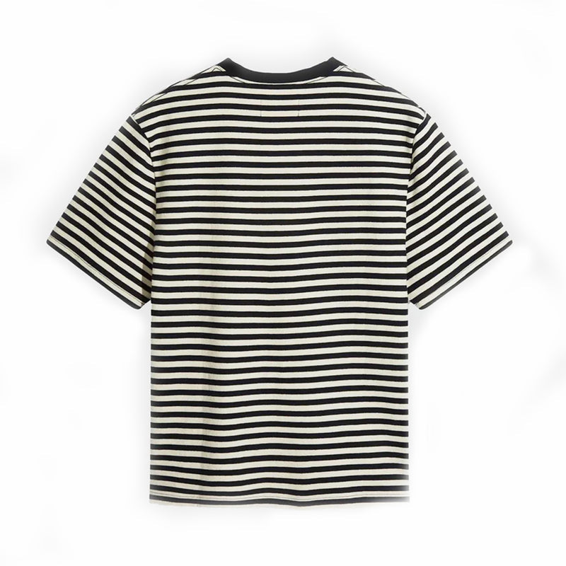 Wax London Dean SS Tee - Jolt Stripe (Navy/Ecru) - August Shop
