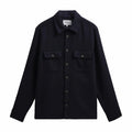Wax London Lomond Overshirt - Thick Wool Blend (Navy) - August Shop