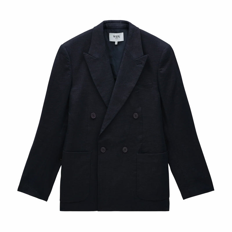 Wax London Vigo Blazer - Linen (Navy) - August Shop