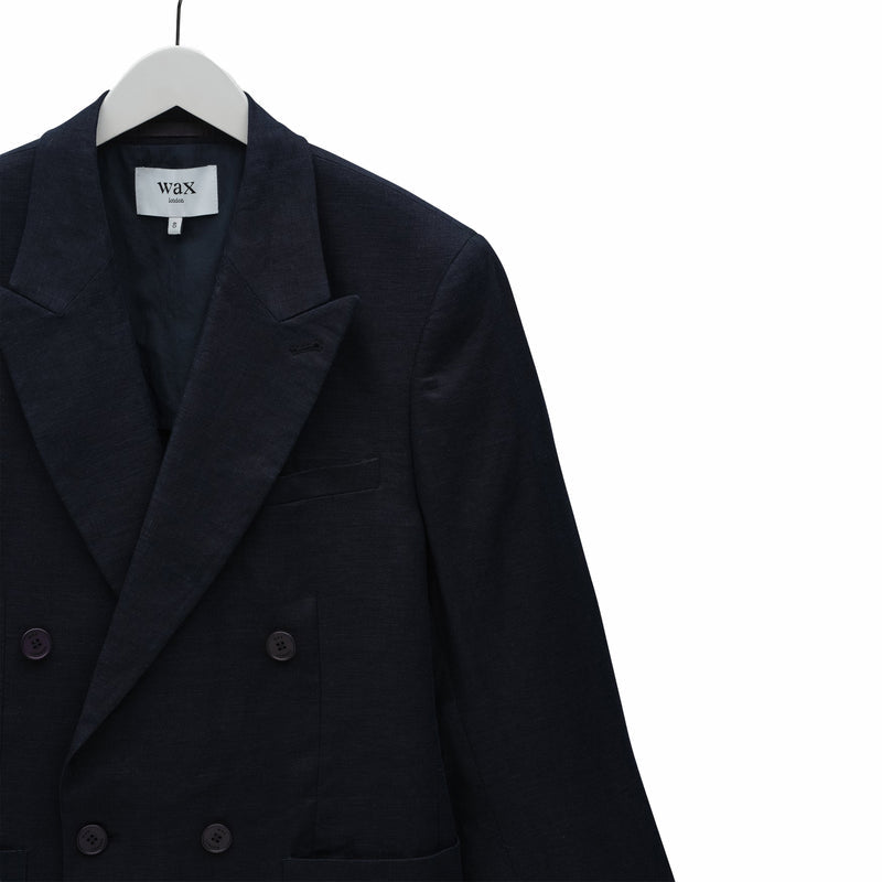 Wax London Vigo Blazer - Linen (Navy) - August Shop