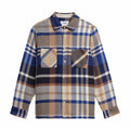 Wax London Whiting Overshirt - Bold Check (Blue/Tan) - August Shop