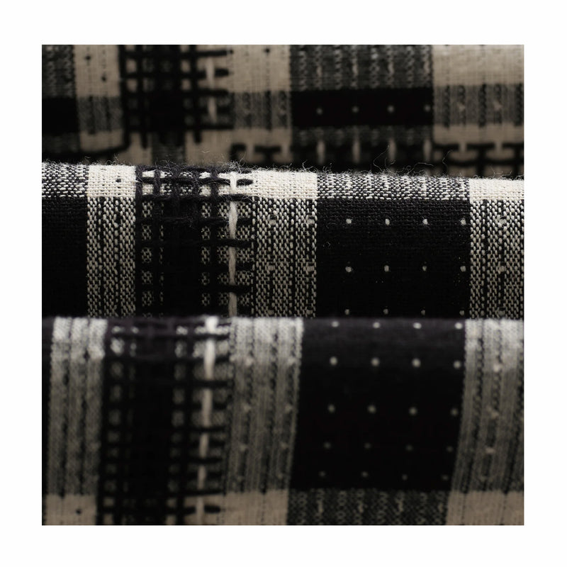 Wax London Whiting Overshirt - Glitch Check (Black/Ecru) - August Shop