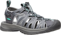 Quarter turn view Women's KEEN Footwear style name Whipser in color Medium Gray/ Peacock Green. Sku: 1022814