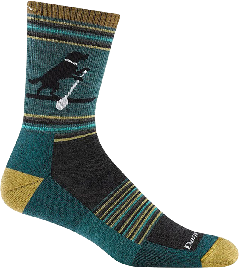Quarter turn view Men's Darn Tough Sock style name Willoughby in color Dog Pond. Sku: 5003-DOGPOND