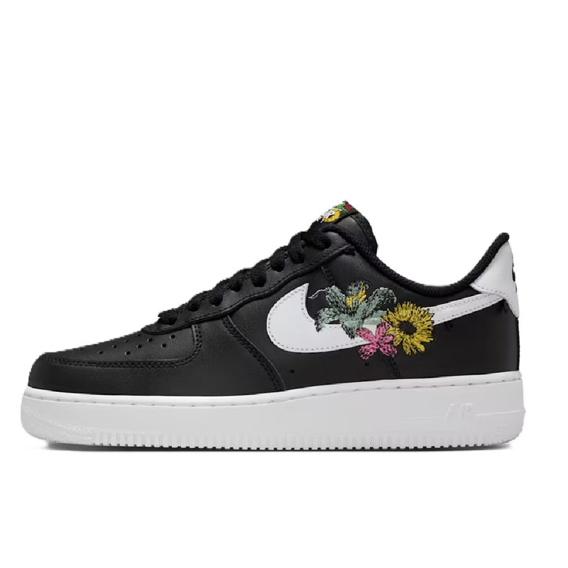Women's Air Force 1 '07 PRM 'Flowers' Blk/Wht-Mtlc Gold (IB6644 001)