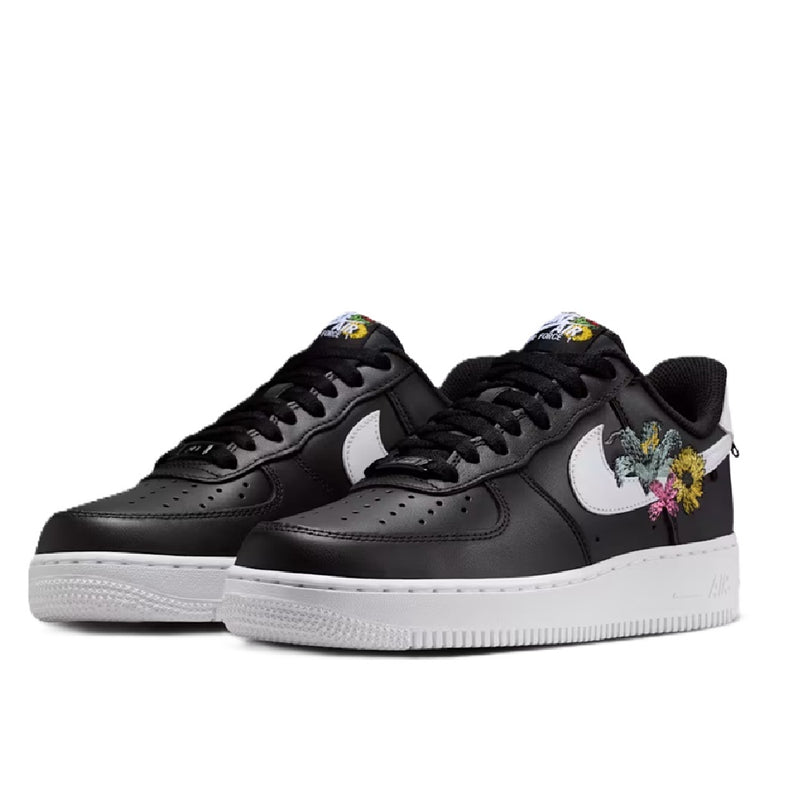 Women's Air Force 1 '07 PRM 'Flowers' Blk/Wht-Mtlc Gold (IB6644 001)