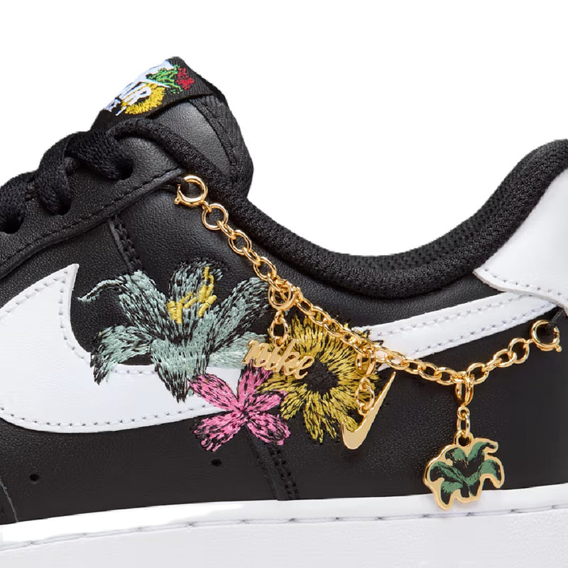 Women's Air Force 1 '07 PRM 'Flowers' Blk/Wht-Mtlc Gold (IB6644 001)