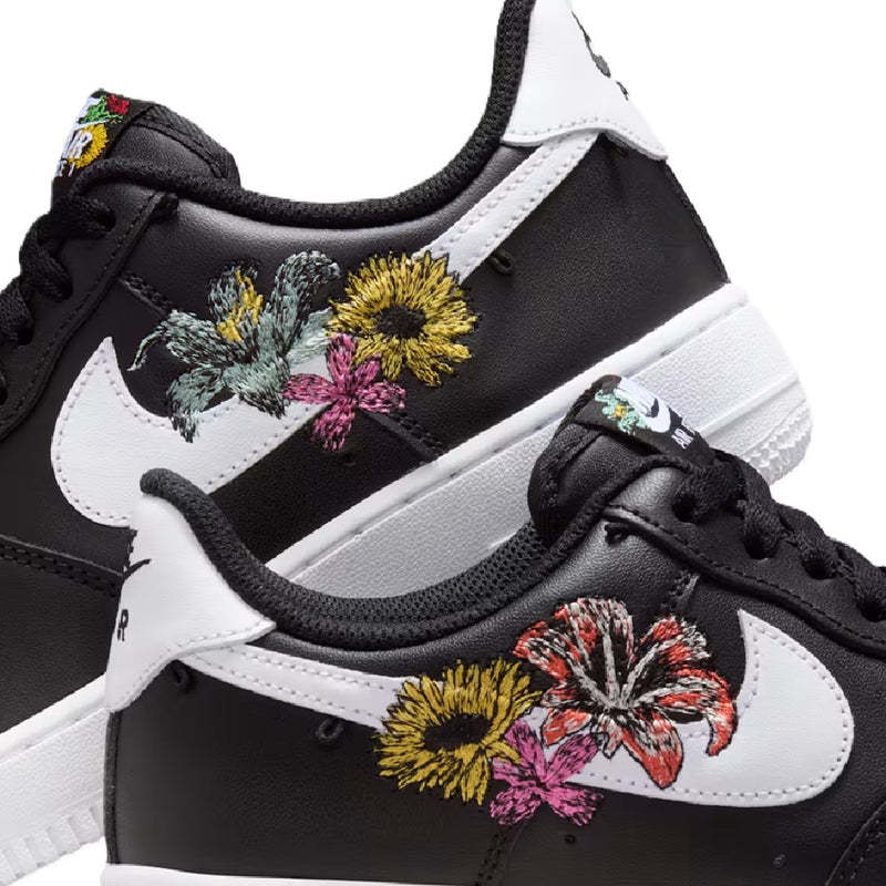 Women's Air Force 1 '07 PRM 'Flowers' Blk/Wht-Mtlc Gold (IB6644 001)