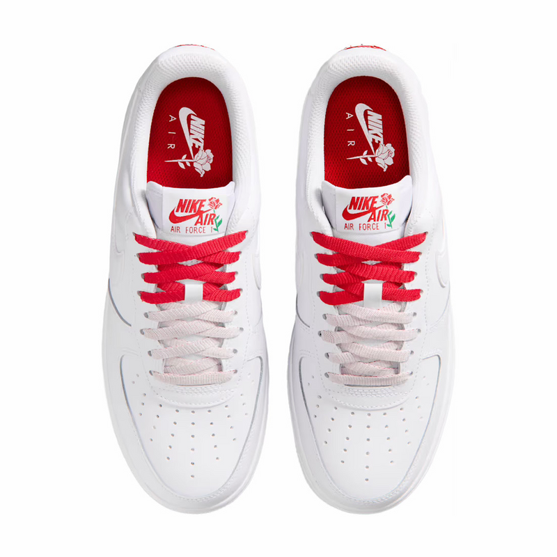 Nike Women's Air Force 1 '07 SE (White/White-Sport Red-Pine Green) - August Shop