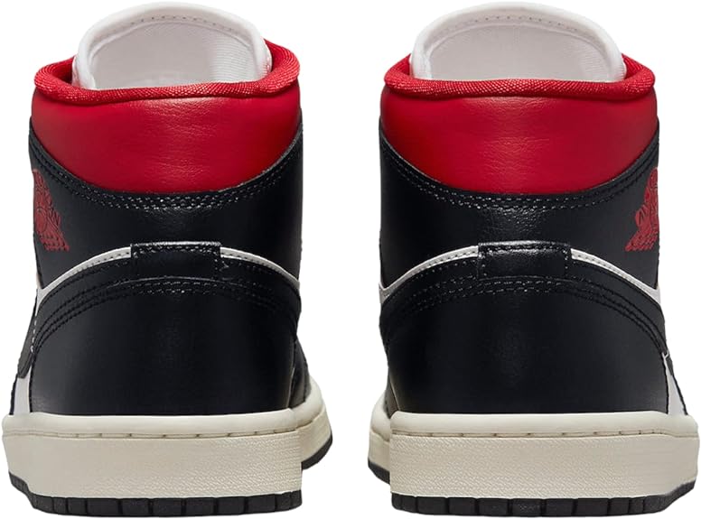 Women's Air Jordan 1 Mid Black/Gym Red-Sail (BQ6472 061)