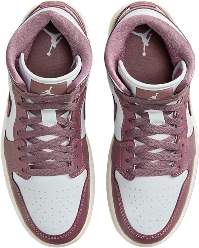 Women's Air Jordan 1 Mid Pure Platinum/Sky J Mauve-Sail (BQ6472 050)