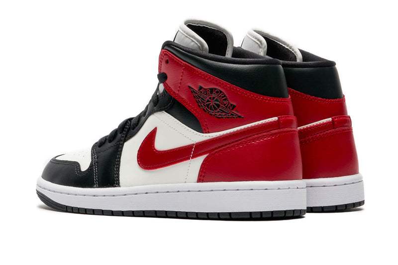 Women's Air Jordan 1 Mid Sail/Gym Red-Off Noir-White (BQ6472 160)