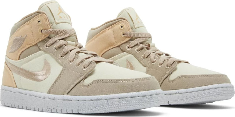 Women's Air Jordan 1 Mid SE "Canvas Khaki" Muslin/Dsrt/Gld (DV0427 102)
