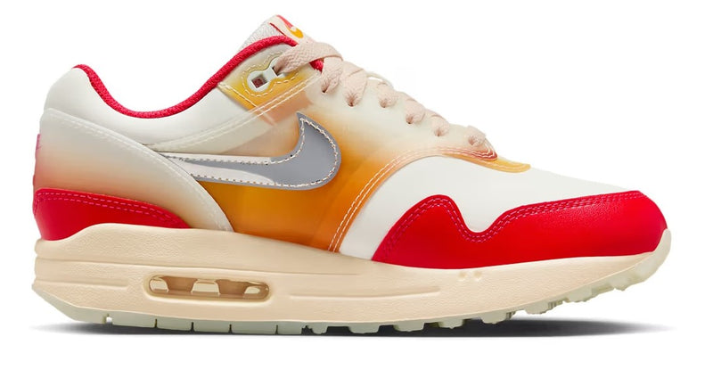 Women's Air Max 1 '87 PRM Sail/Metallic Slvr-Siren Red (FN7683 133)